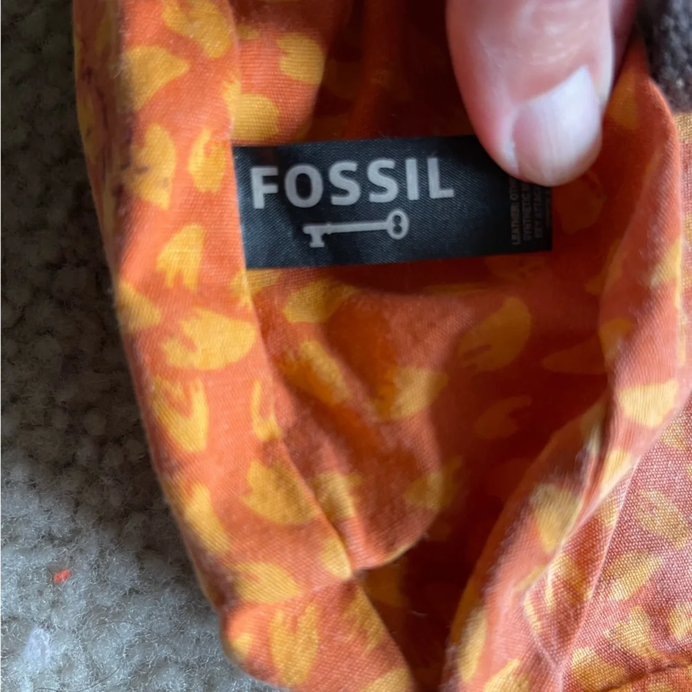 Fossil KeyPer Quilted Brown Leather Trim Tote Shoulder Bag Purse Cottagecore SEE - Picture 11 of 16